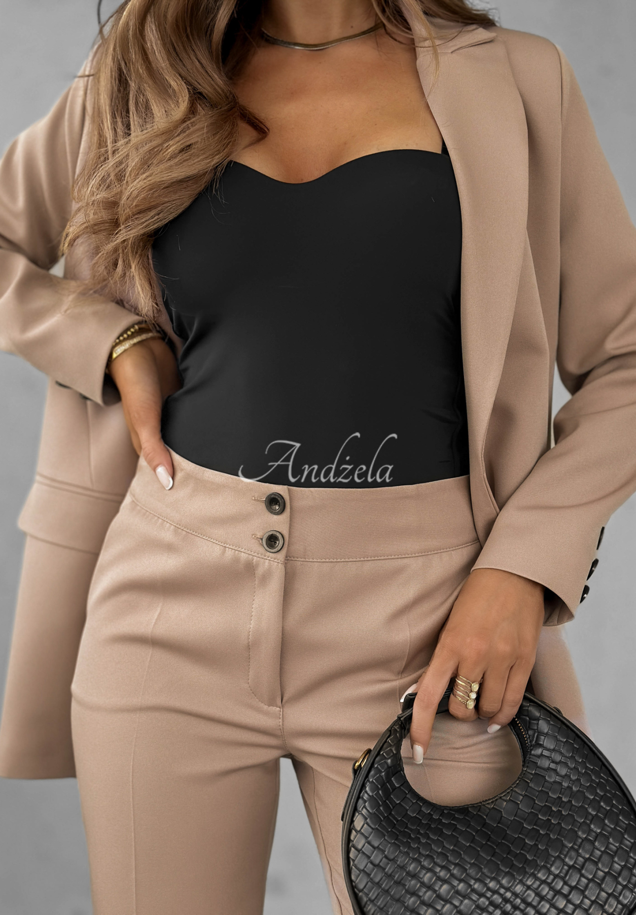 Elegante Zigarettenhose Runway Ready Latte