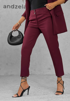 Elegant Runway Ready burgundy cigarette pants
