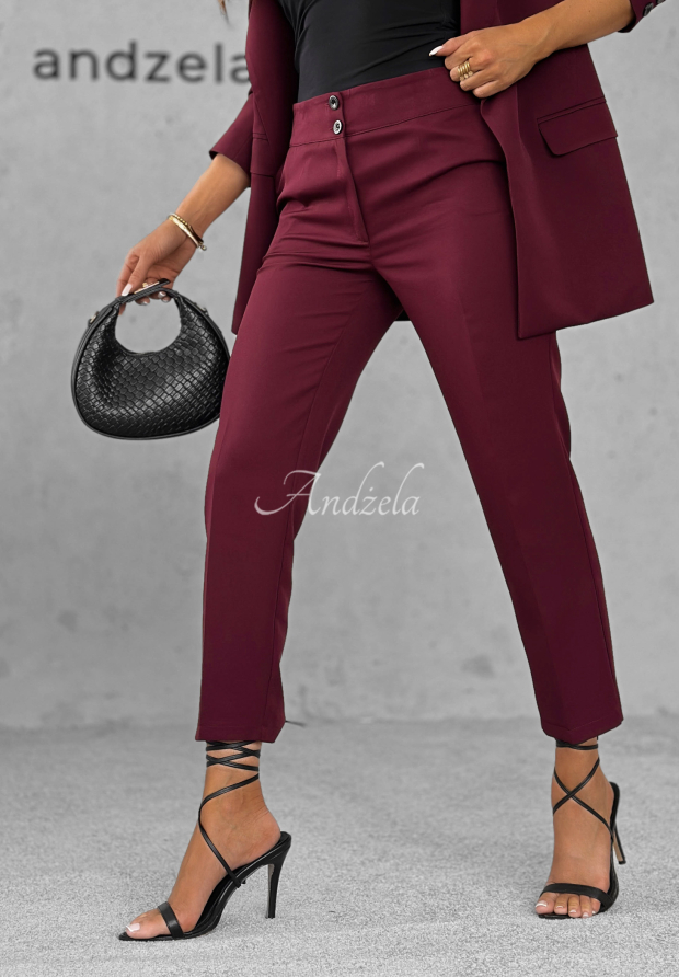 Elegante Zigarettenhose Runway Ready Burgund