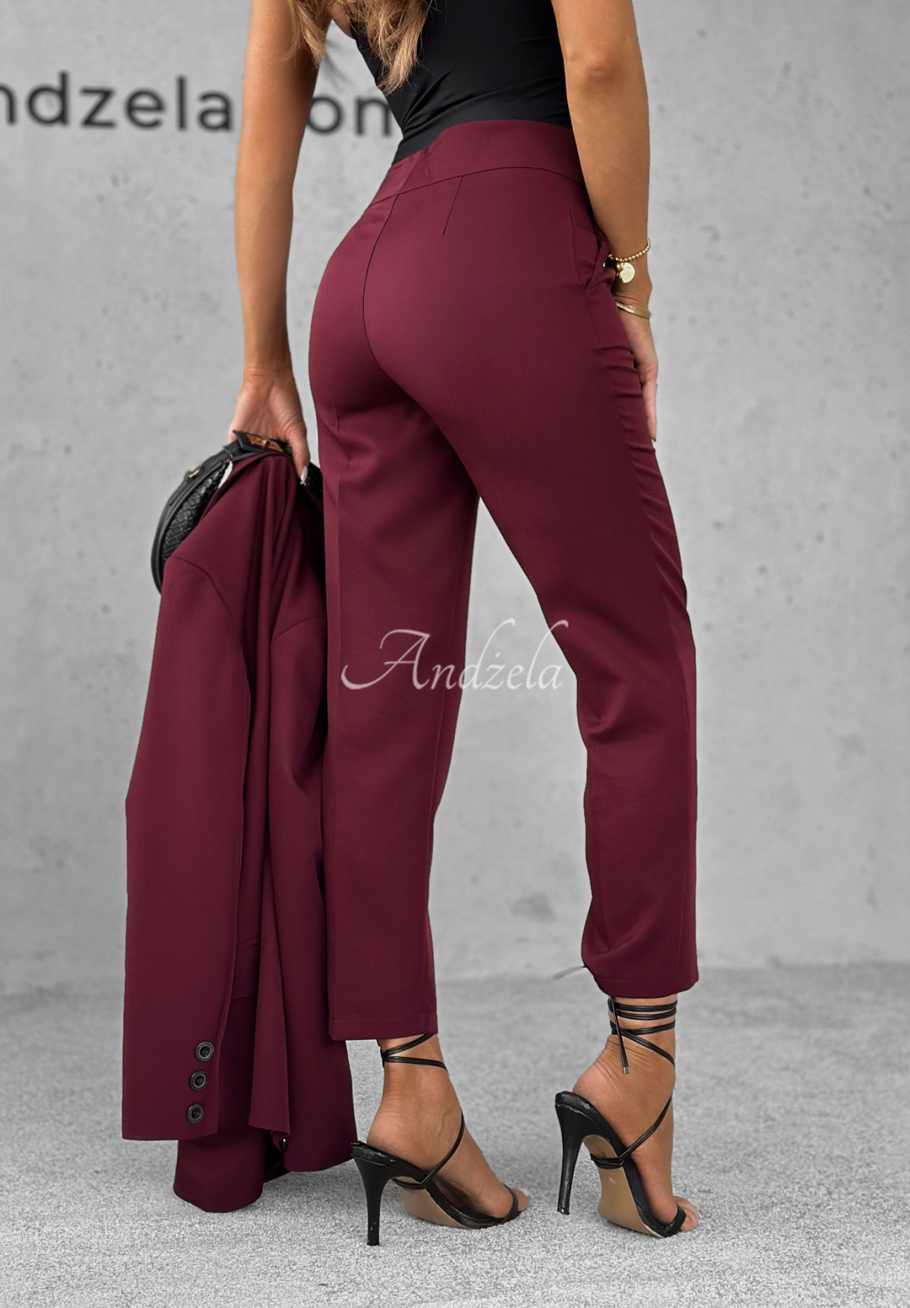 Elegante Zigarettenhose Runway Ready Burgund