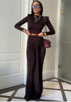 Komplet bluzka i spodnie La Milla Kinda Famous czekoladowy