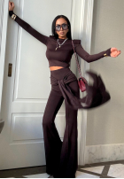 Set Bluse i Hose La Milla Kinda Famous Schokoladenbraun