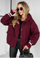 Krótka Jacke z kapturem Your New Number Burgunderrot