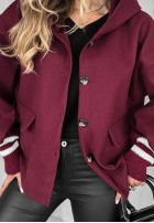Krótka Jacke z kapturem Your New Number Burgunderrot