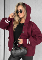 Krótka Jacke z kapturem Your New Number Burgunderrot