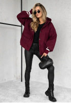 Krótka Jacke z kapturem Your New Number Burgunderrot