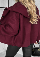 Krótka Jacke z kapturem Your New Number Burgunderrot