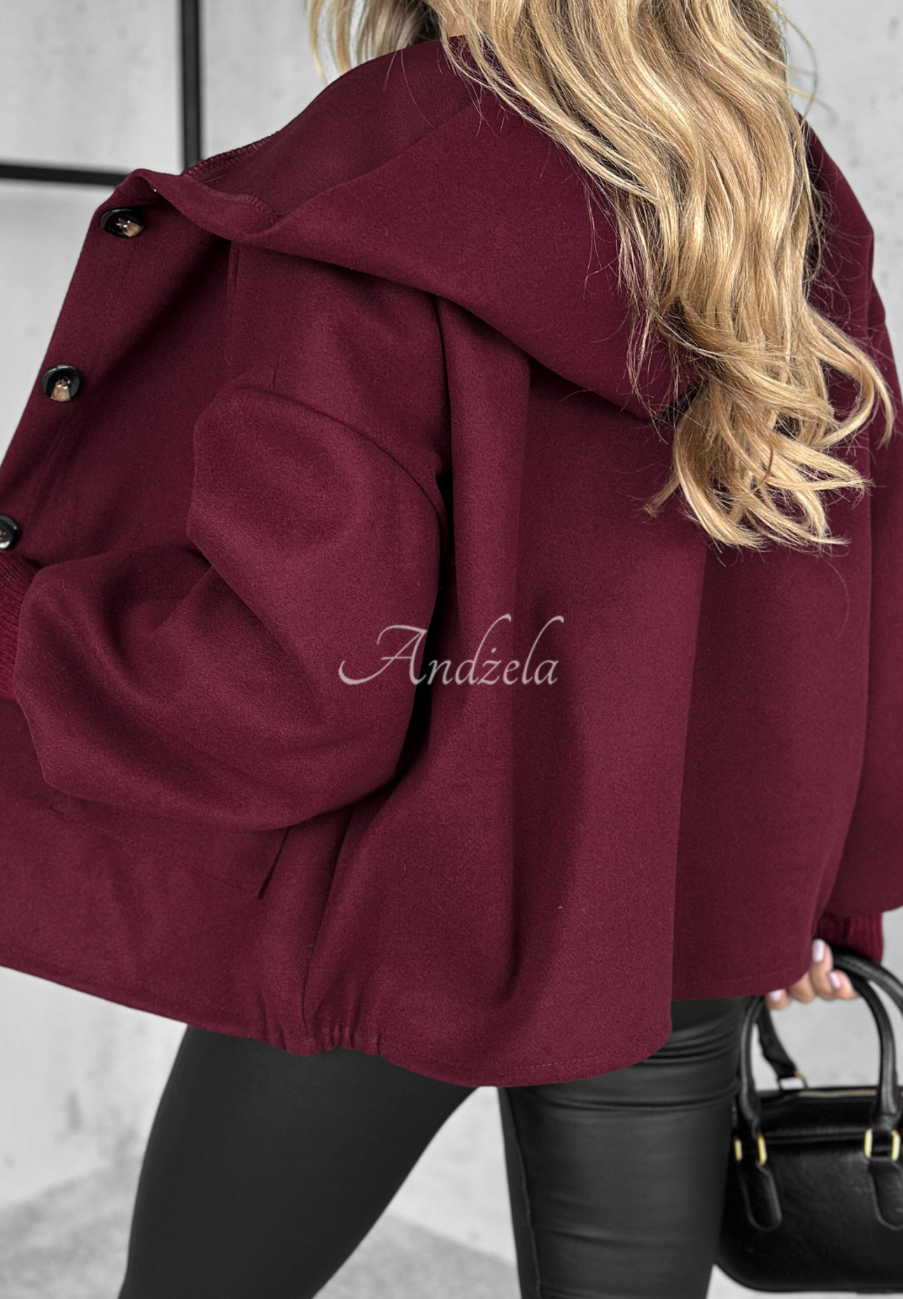 Kurze Jacke mit Kapuze Your New Number Burgunderrot