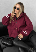 Krótka Jacke z kapturem Your New Number Burgunderrot