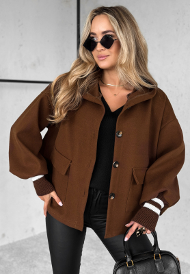 Kurze Jacke mit Kapuze Your New Number Schokoladenbraun