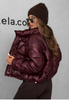 Puchowa Jacke Golden Leaves Burgunderrot