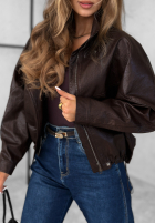 Skórzana kurtka All Yours Now czekoladowa