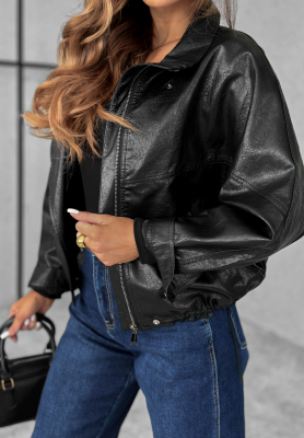 Bikerjacke aus Leder All Yours Now Schwarz