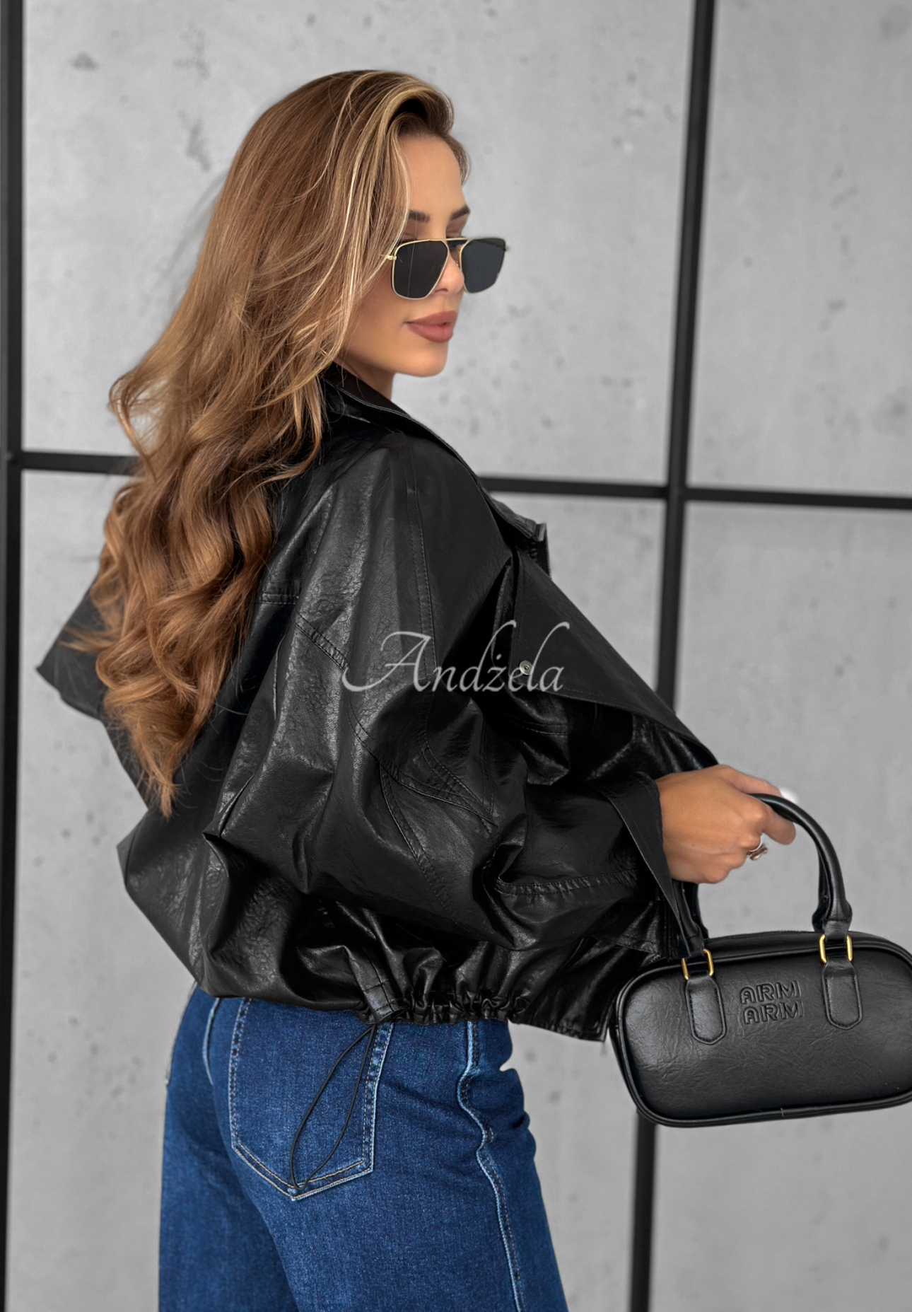 Bikerjacke aus Leder All Yours Now Schwarz