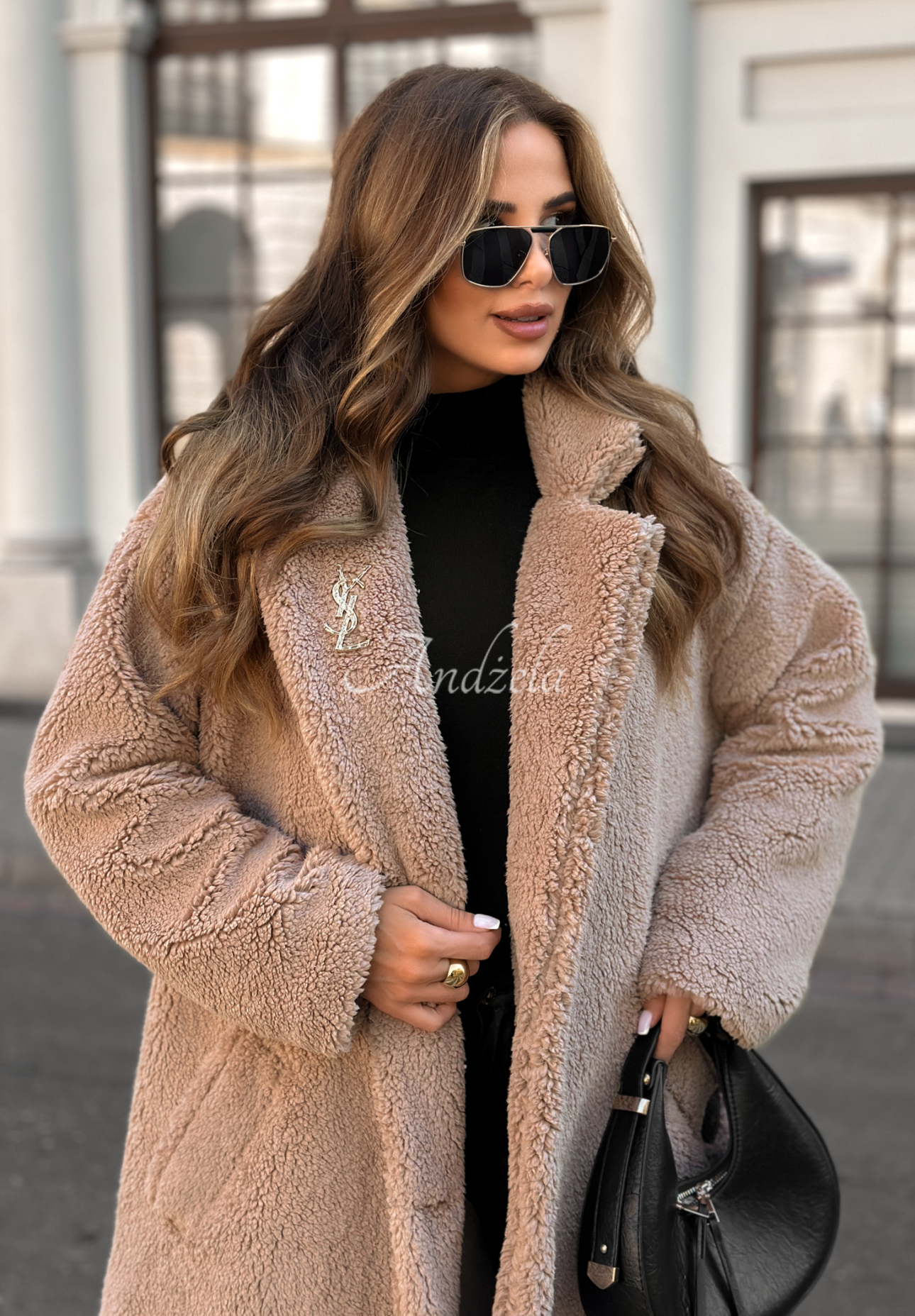 Langer Schaffellmantel We Had Plans Beige