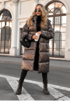 Lange Steppjacke Infinity Schokoladenbraun