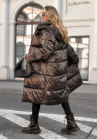 Długa pikowana Jacke Infinity Schokoladenbraun
