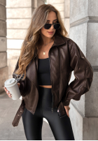Skórzana Jacke Bikerjacke Bitter Truth Schokoladenbraun