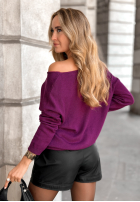 Leicht Pullover z dekoltem Sensibility Burgunderrot