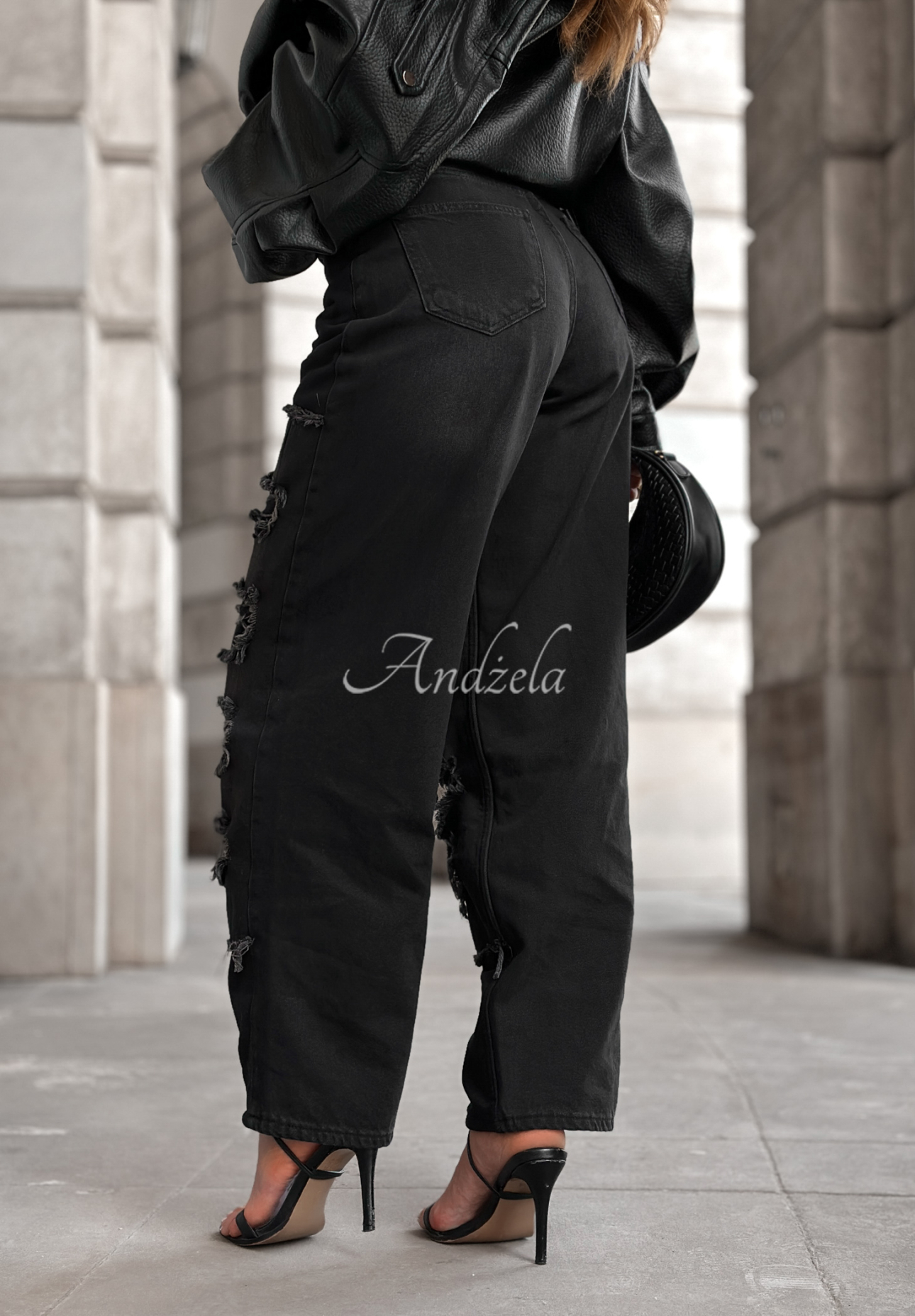 Denim balloon pants with rubbing Reset Needed dark grey