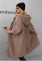 Długi Mantel kożuszek Just Enough dunkelbeige