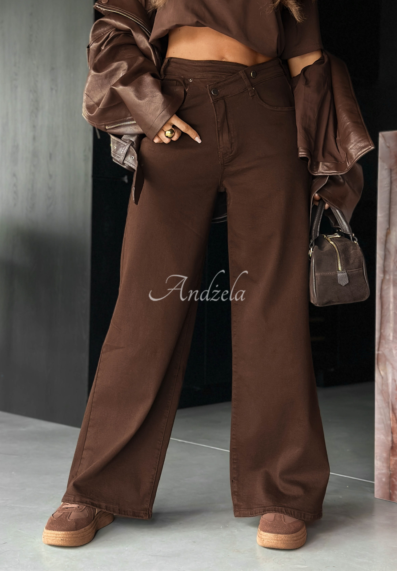 Jeans wide leg Same Mood Schokoladenbraun