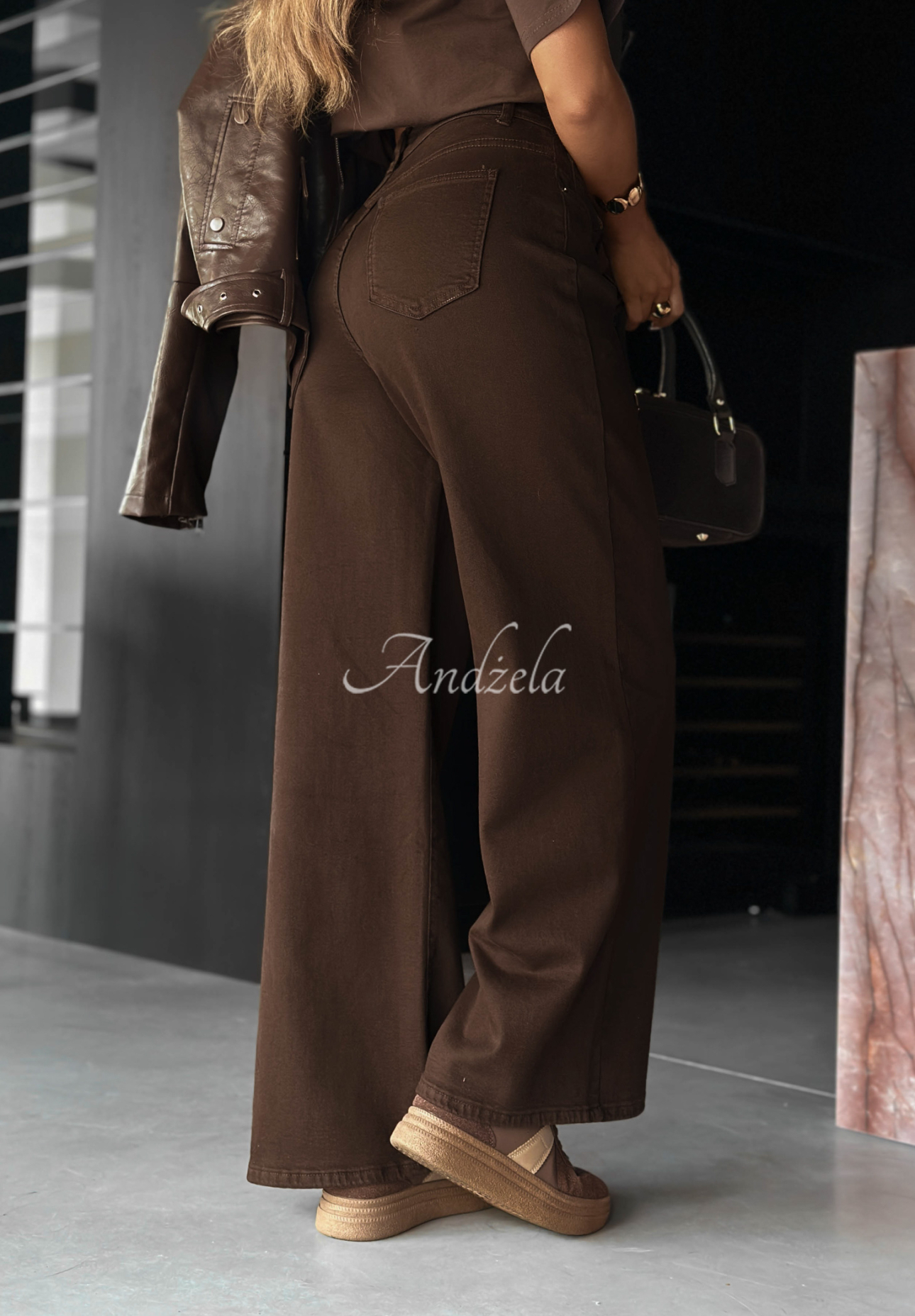 Jeans wide leg Same Mood Schokoladenbraun