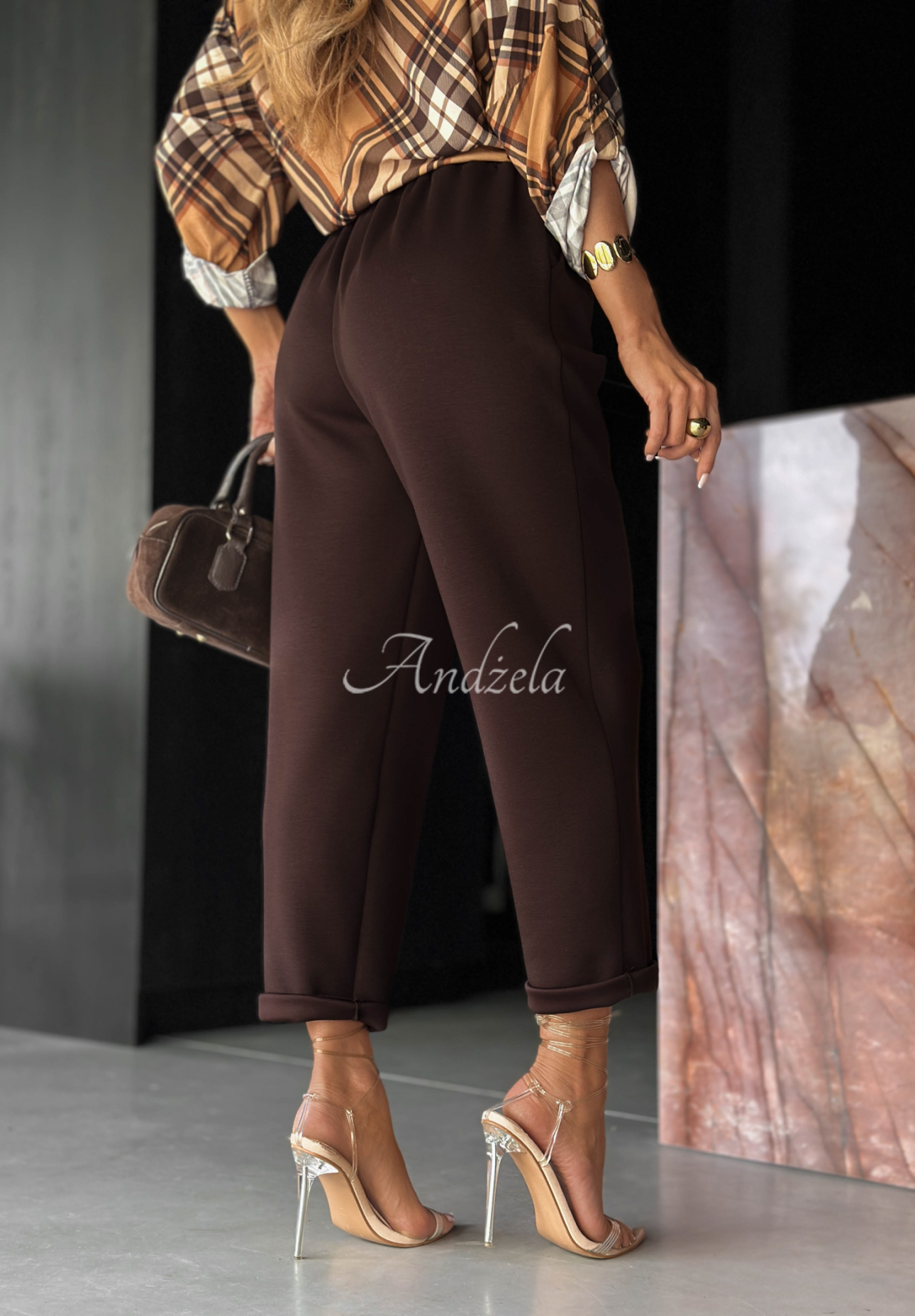 Stoffhose mit Viskose Chosen Silence Schokoladenbraun