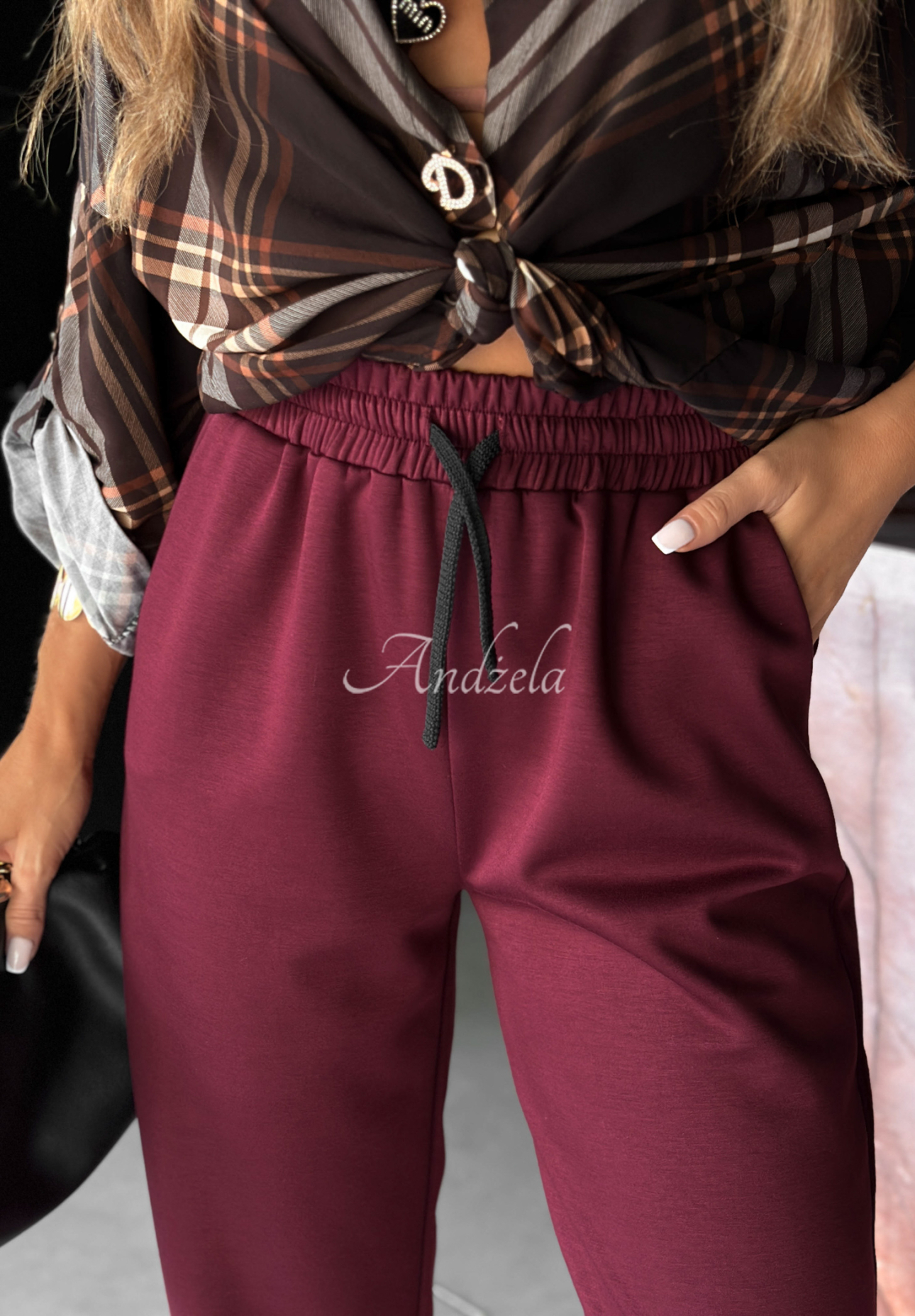 Stoffhose mit Viskose Chosen Silence Burgund