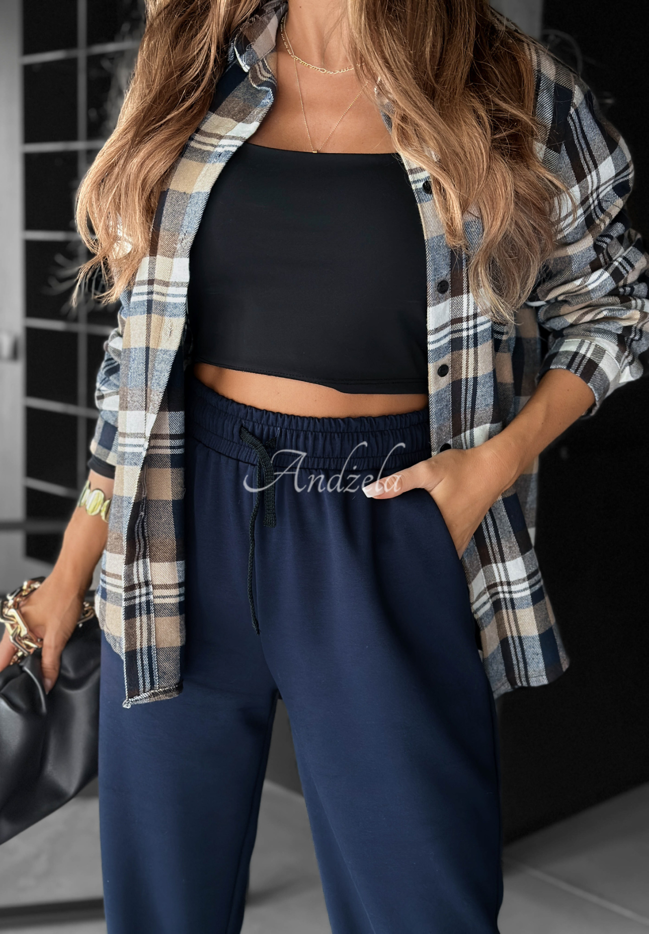 Stoffhose mit Viskose Chosen Silence Dunkelblau