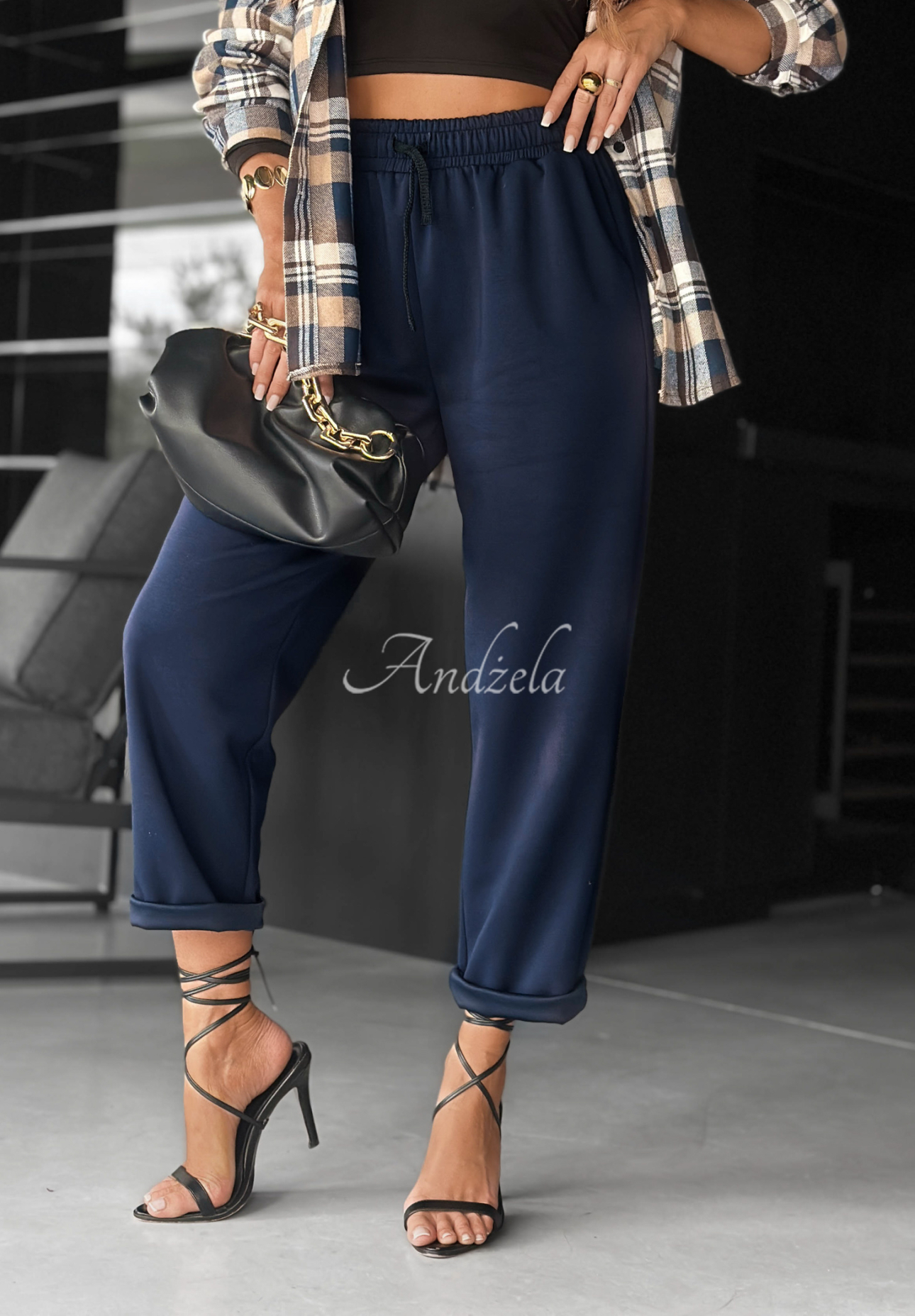 Stoffhose mit Viskose Chosen Silence Dunkelblau