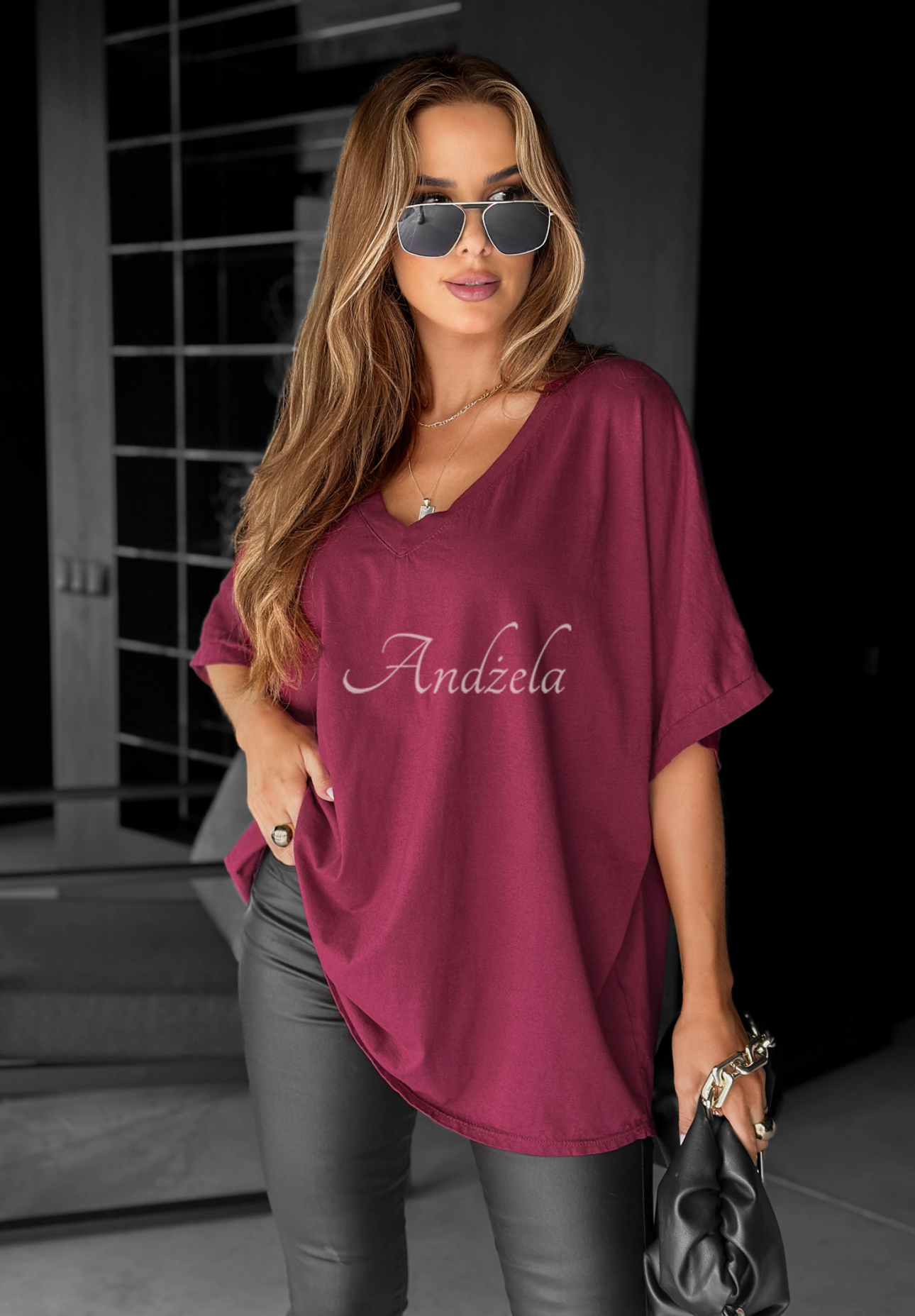 T-Shirt oversize Need To Breathe Burgunderrot