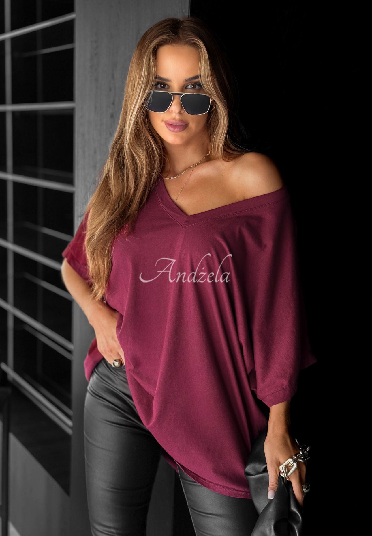 T-Shirt oversize Need To Breathe Burgunderrot