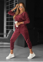 Welurowy Sweat Set Unfollowed Burgunderrot