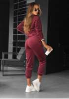 Welurowy Sweat Set Unfollowed Burgunderrot