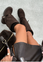 zamszowe Stiefel Offline Mode Schokoladenbraun