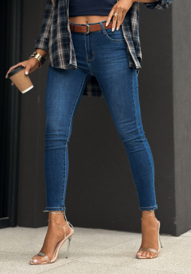 Skinny-Jeans mit Gürtel Just Another Day dunkelblau