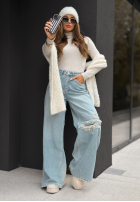 Hose Jeans wide leg z przetarciami You Were Here Hellblau