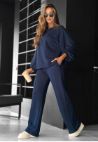 Sweat Set Sweatshirt i Hose wide leg Define Your Rules Dunkelblau