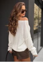 Sweter z koronką Delete Pics biały