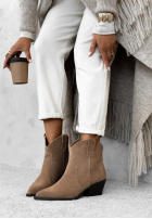 zamszowe Stiefeletten Cowboystiefel Long Stories Beige