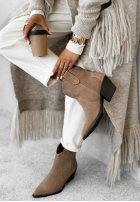zamszowe Stiefeletten Cowboystiefel Long Stories Beige