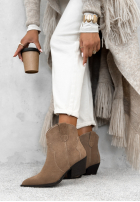 zamszowe Stiefeletten Cowboystiefel Long Stories Beige