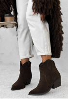 zamszowe Stiefeletten Cowboystiefel Long Stories Schokoladenbraun