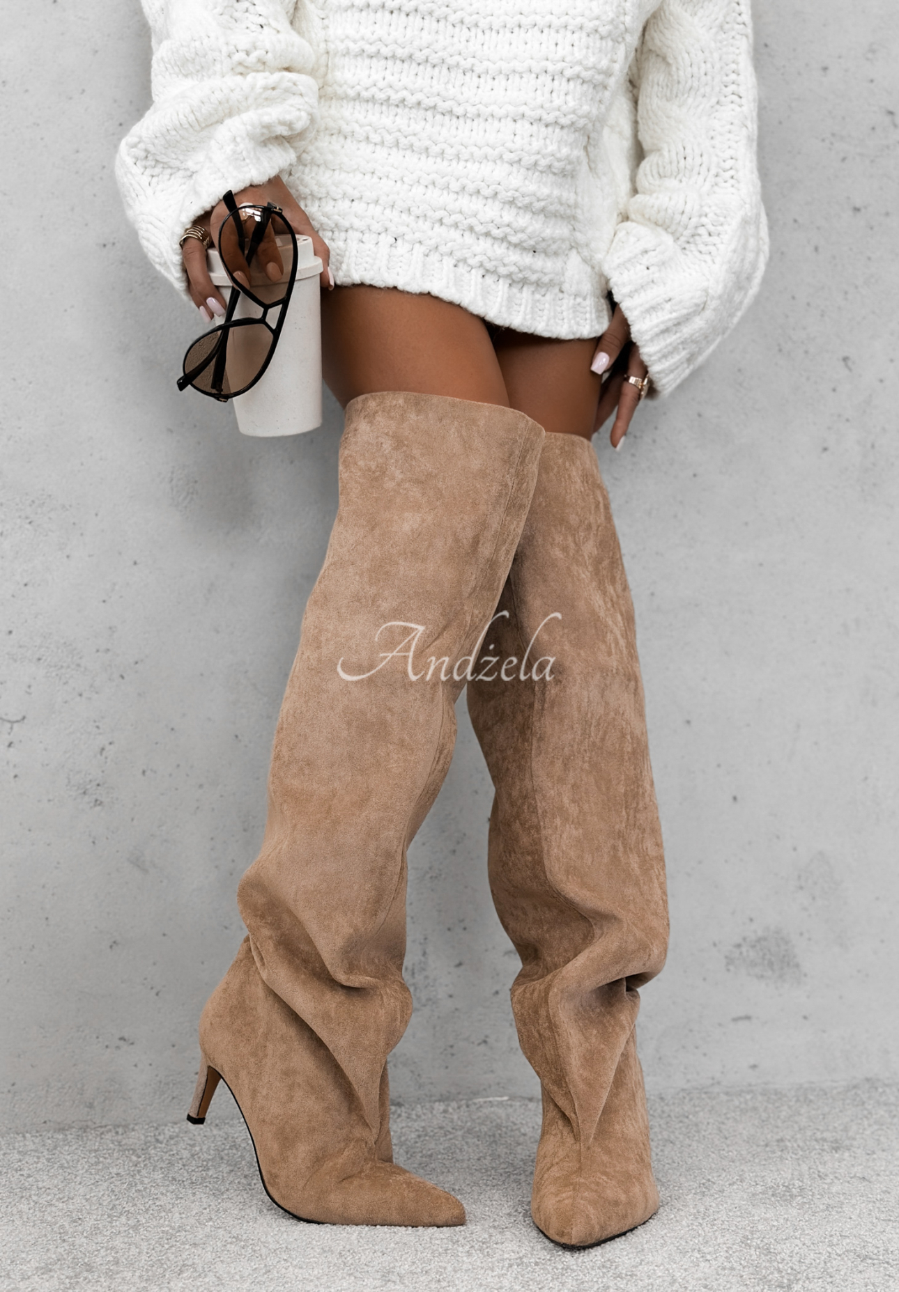 Wildlederstiefel Can’t Catch Me Beige