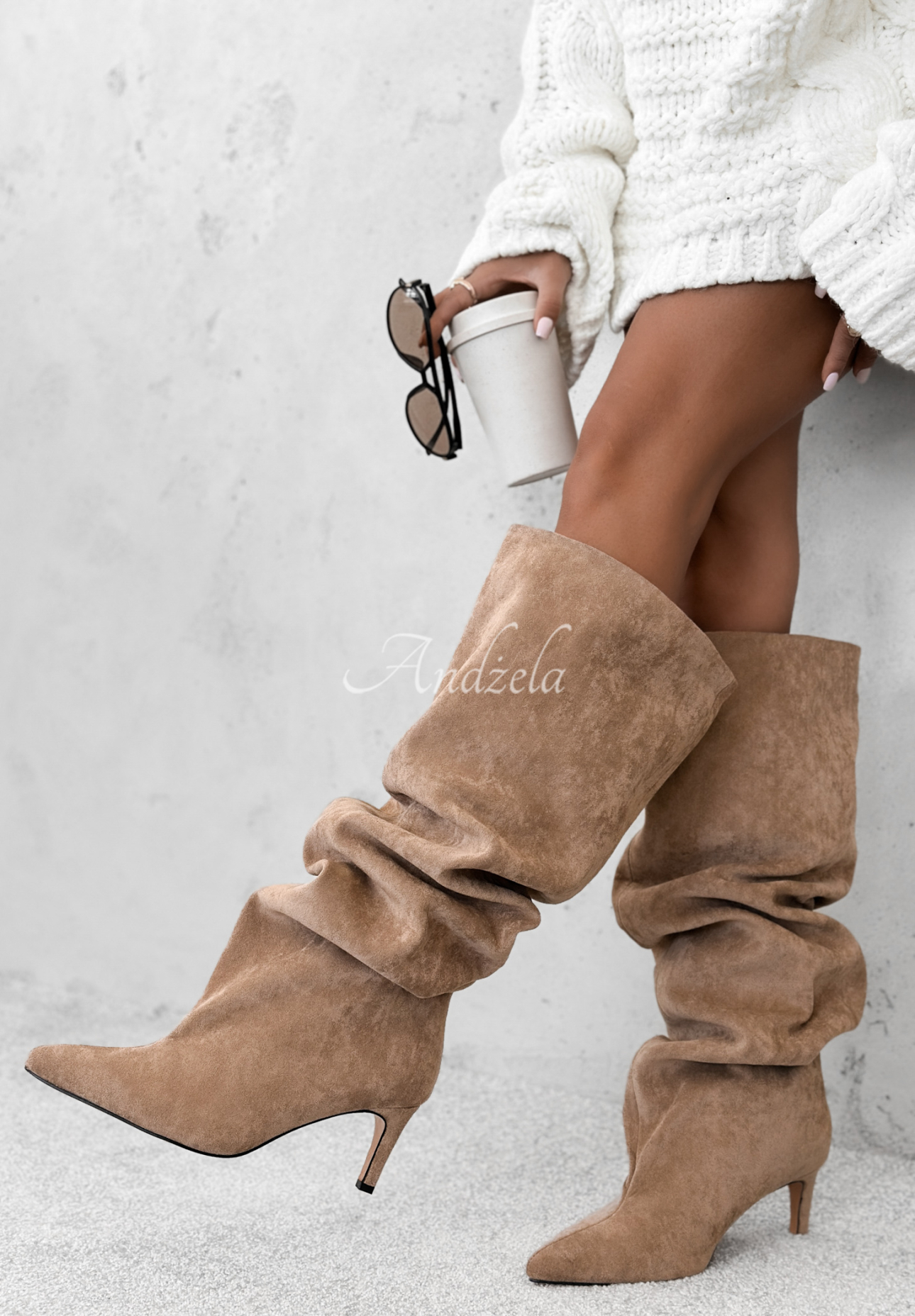 Wildlederstiefel Can’t Catch Me Beige