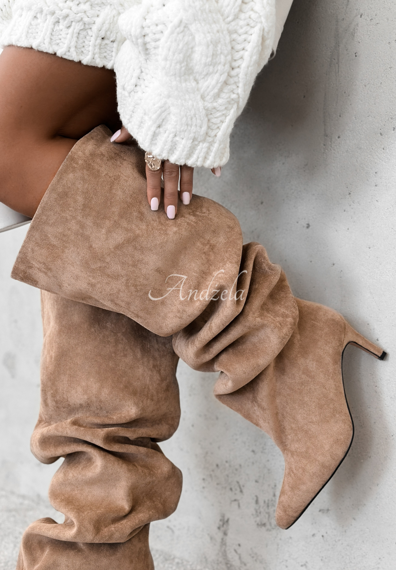 Wildlederstiefel Can’t Catch Me Beige