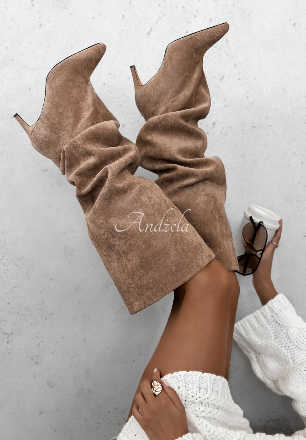 Wildlederstiefel Can’t Catch Me Beige