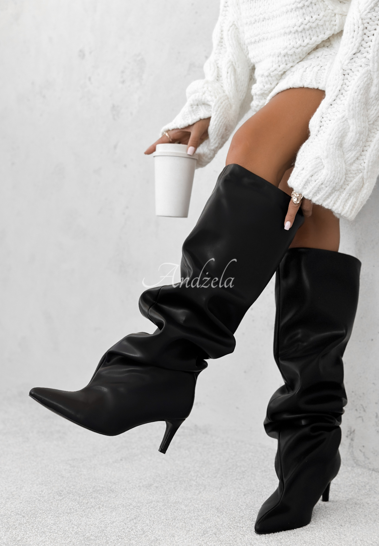 Lederstiefel Bad Signal Schwarz