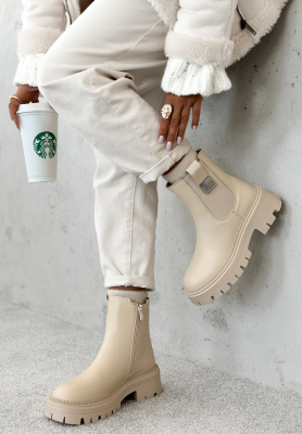 Lederstiefeletten White Mountain Beige